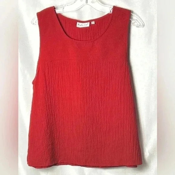 HABITAT. XL. Red tank top,textured,scoop neck,summer,coastal,festival,casual - Picture 4 of 13